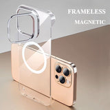 Ultra-thin Transparent Borderless Magnetic Mobile Phone Case For iPhone