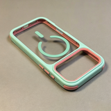 Two-in-one Color-blocked Drop-proof Acrylic Magnetic Phone Case For iPhone