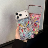 Electroplated Hollowed-out Rhinestone Butterfly Phone Case For iPhone