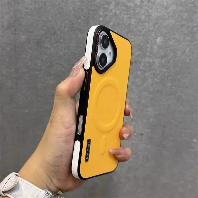 Double Color Leather Magnetic Case For iPhone