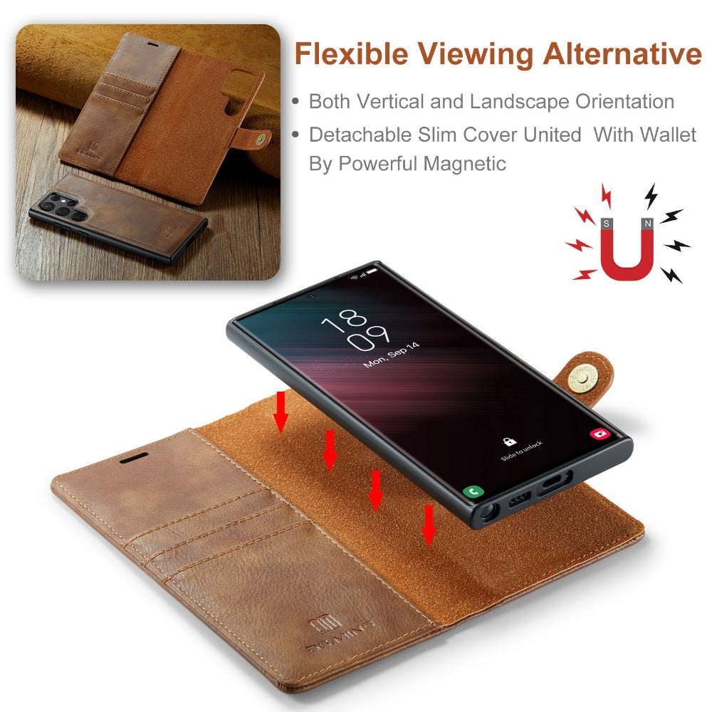 2 in 1 Magnet Split Leather Case Wallet Phone Case For Samsung
