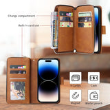 Flip Zipper Card Holder Phone Case For iPhone