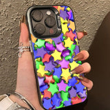 Colorful Star Matte Laser Phone Case For iPhone