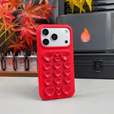 Color-blocked Suction Cup Liquid Silicone Phone Case For iPhone