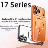 Plating Clear Lens Protector Magnetic Phone Case For iPhone