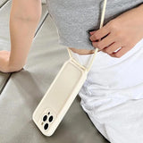 Crossbody Necklace Lanyard Strap Soft Silicone Phone Case For iPhone