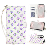 Floral Lanyard Flip Phone Case For Samsung