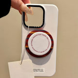 Stripe Bracket Magnetic Simple Phone Case For iPhone