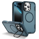 Sanding Bumper Lens Stand  Magnetic Case For iPhone