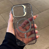 Glitter Transparent Magnetic Phone Case For iPhone