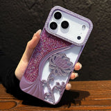 Flower Glitter Phone Case For iPhone