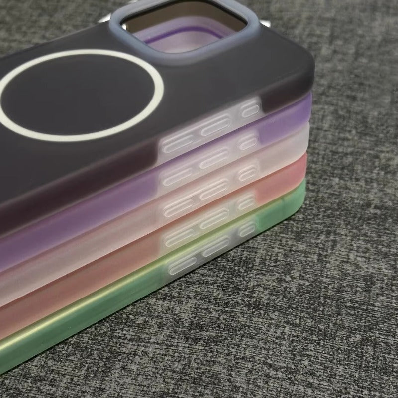 Jelly Color Magnetic Liquid Silicone Phone Case For iPhone