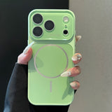 Frosted Large Window Magnetic Phone Case For iPhone