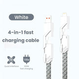 4 in 1 100W Fast Charging USB Type C To USB C / Lighting Cable