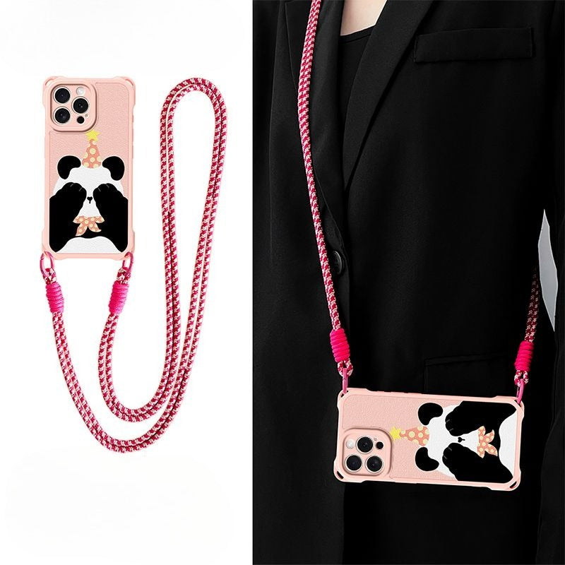 Panda Lanyard Phone Case For iPhone