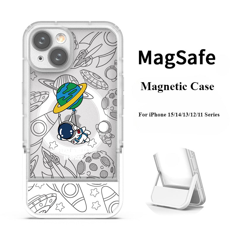 Magnetic Astronaut Bracket Phone Case For iPhone