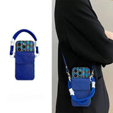 Color-blocked Card Holder Lanyard Phone Case For iPhone