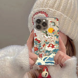 Magpie Feather Silk Phone Case For iPhone