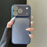 Lychee-textured Frosted Magnetic Phone Case For iPhone