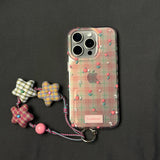 Pink Plaid Small Floral Phone Case For iPhone