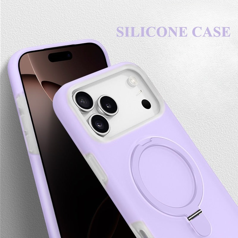 Jelly-like Liquid Silicone Stand Phone Case For iPhone