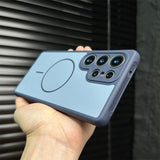 Color-blocked Frosted Magnetic Phone Case For Samsung