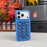 Color-blocked Suction Cup Liquid Silicone Phone Case For iPhone