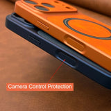Artificial Leather Matte Magnetic Phone Case For iPhone