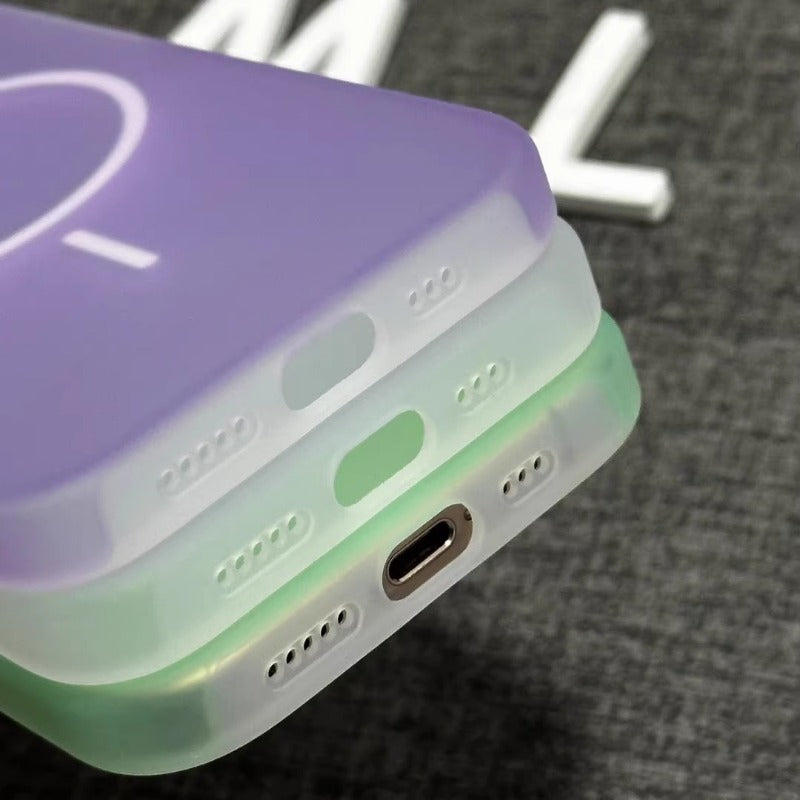 Jelly Color Magnetic Liquid Silicone Phone Case For iPhone