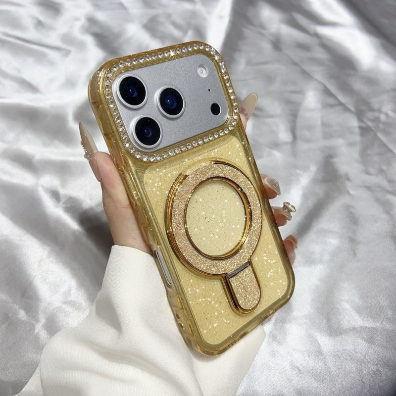Shiny Magnetic Stand Phone Case For iPhone
