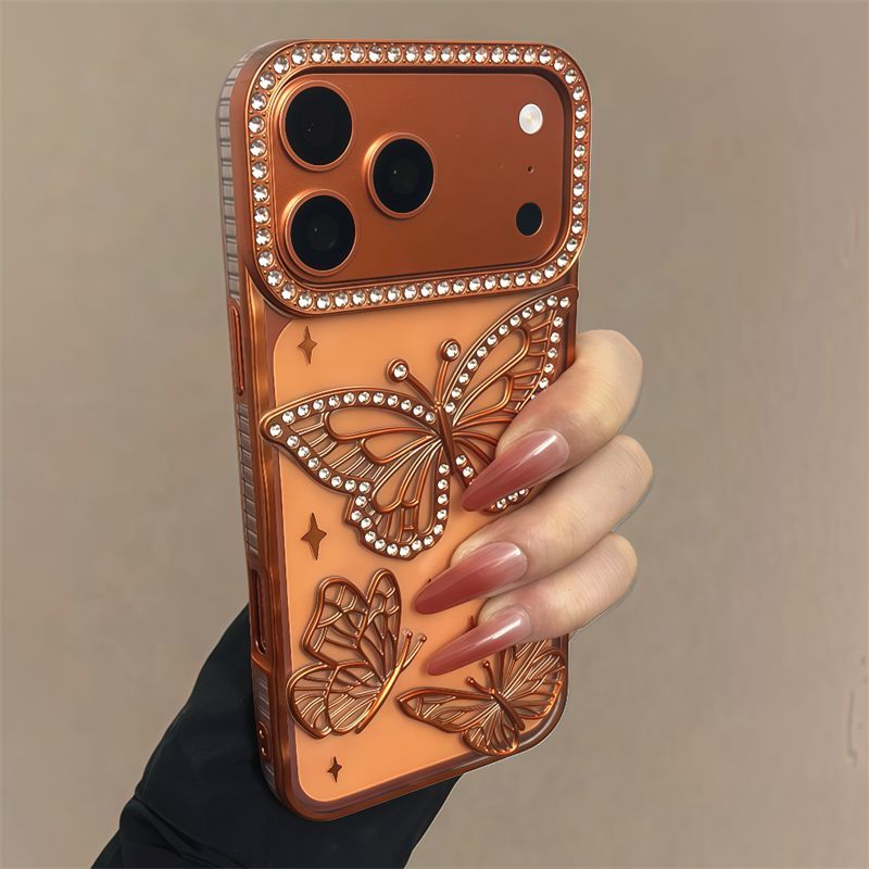 Rhinestone Butterfly Phone Case For iPhone