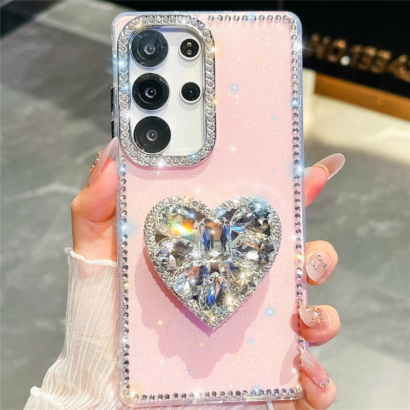 Glitter Heart Phone Case For Samsung