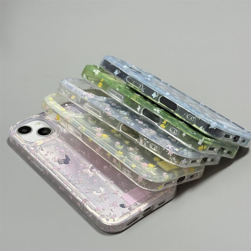 Flower Double Layer Shockproof Phone Case For iPhone