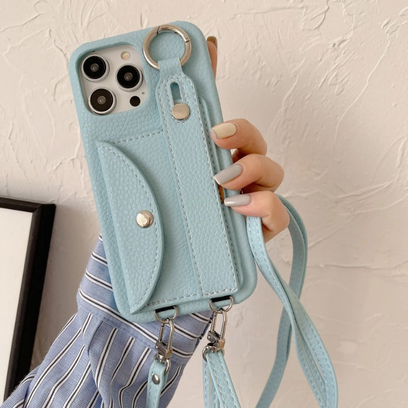 Wrist Strap Crossbody Lanyard Case For iPhone