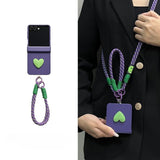 Heart-shaped Crossbody Phone Case with Carrying Strap For Samsung Z Flip 7 6 5