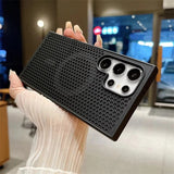 Breathable, shockproof, heat-dissipating magnetic phone case for Samsung