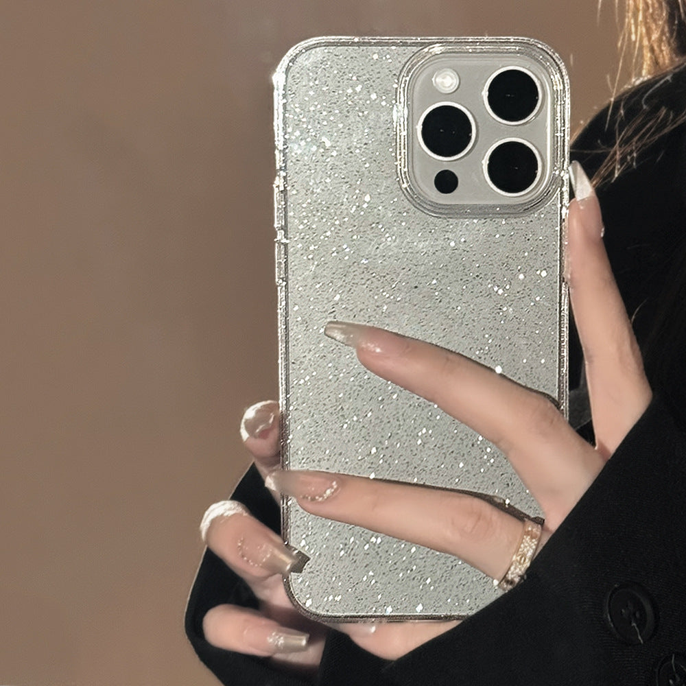 Transparent Glitter Simple Phone Case For iPhone