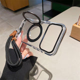 Magnetic Stand Transparent Phone Case For iPhone