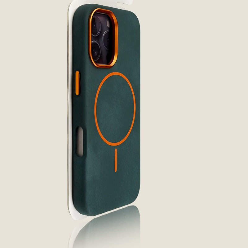 Leather Magnetic Frosted Phone Case For iPhone