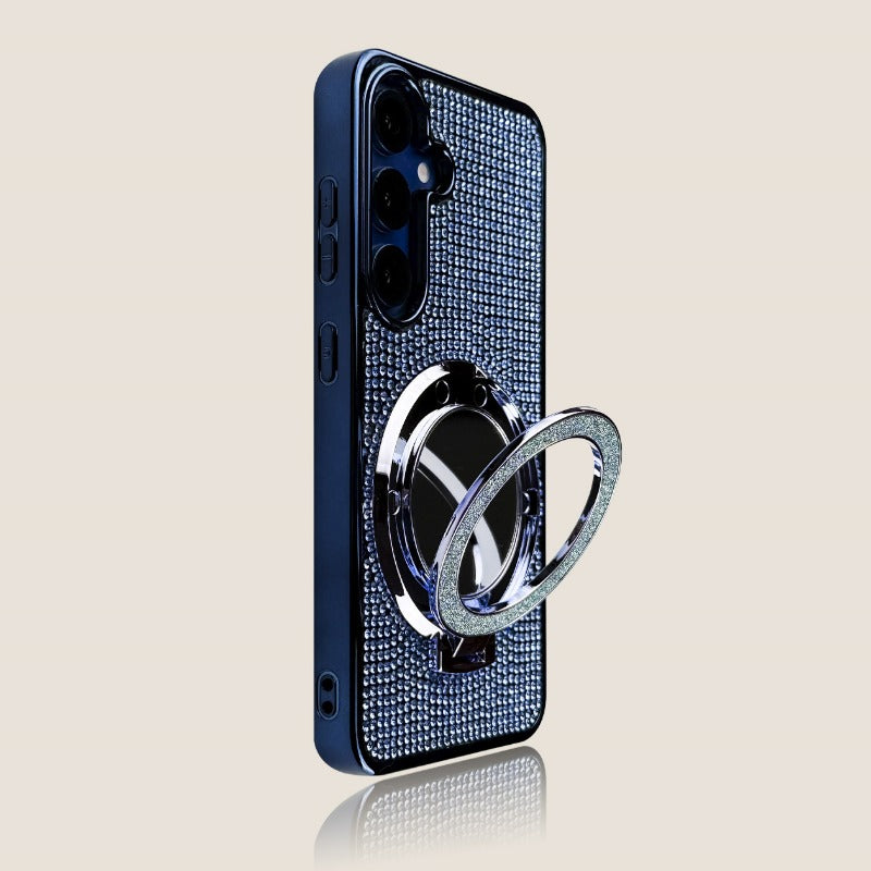 Electroplating Full Diamond Mirror Stand Phone Case For Samsung