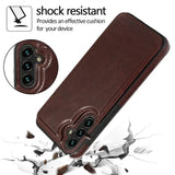 Wallet Double Button Flip Leather Case For Samsung