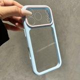 Color-blocked, Large-view Transparent Soft Phone Case For iPhone