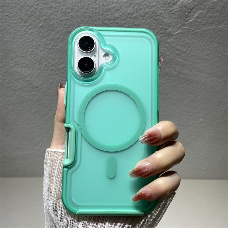 Solid Color Magnetic Skin-feel Phone Case For iPhone