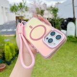 Laser Gradient Magnetic Lanyard Shockproof Case For iPhone