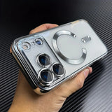 Electroplated Soft TPU Clear Magnetic Phone Case For  iPhone