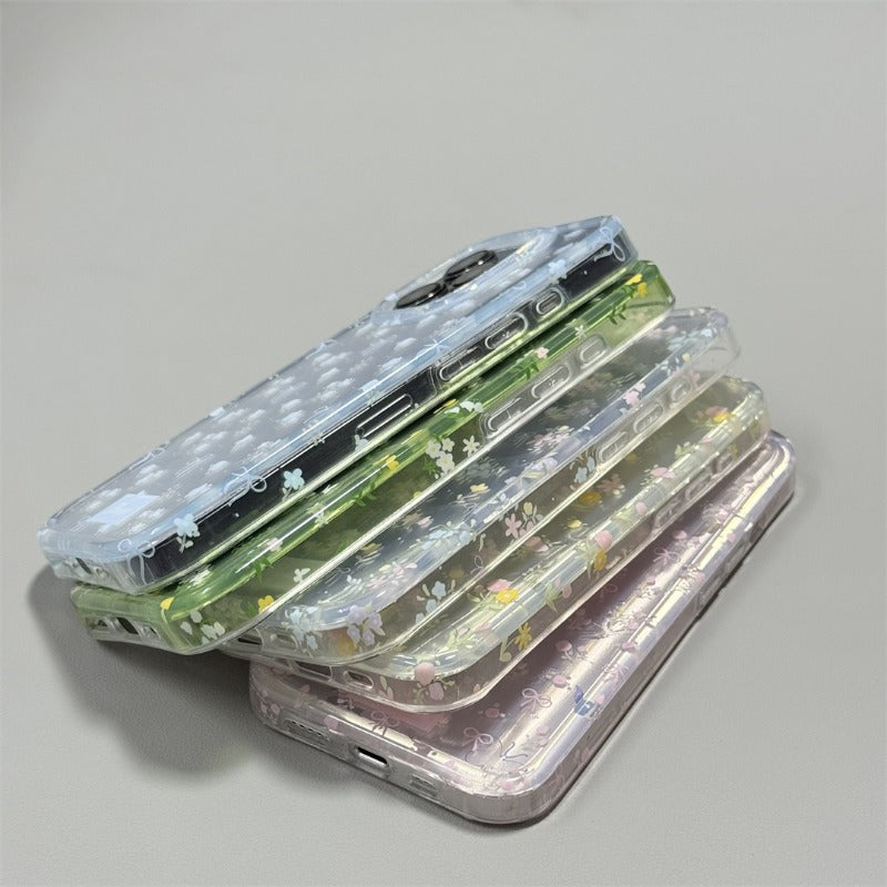 Flower Double Layer Shockproof Phone Case For iPhone