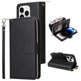 Flip Zipper Card Holder Phone Case For iPhone