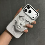 3D Face Sculpture Magnetic Phone Case For iPhone