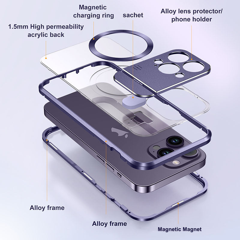 Custodia magnetica in metallo per supporto per aromaterapia per iPhone