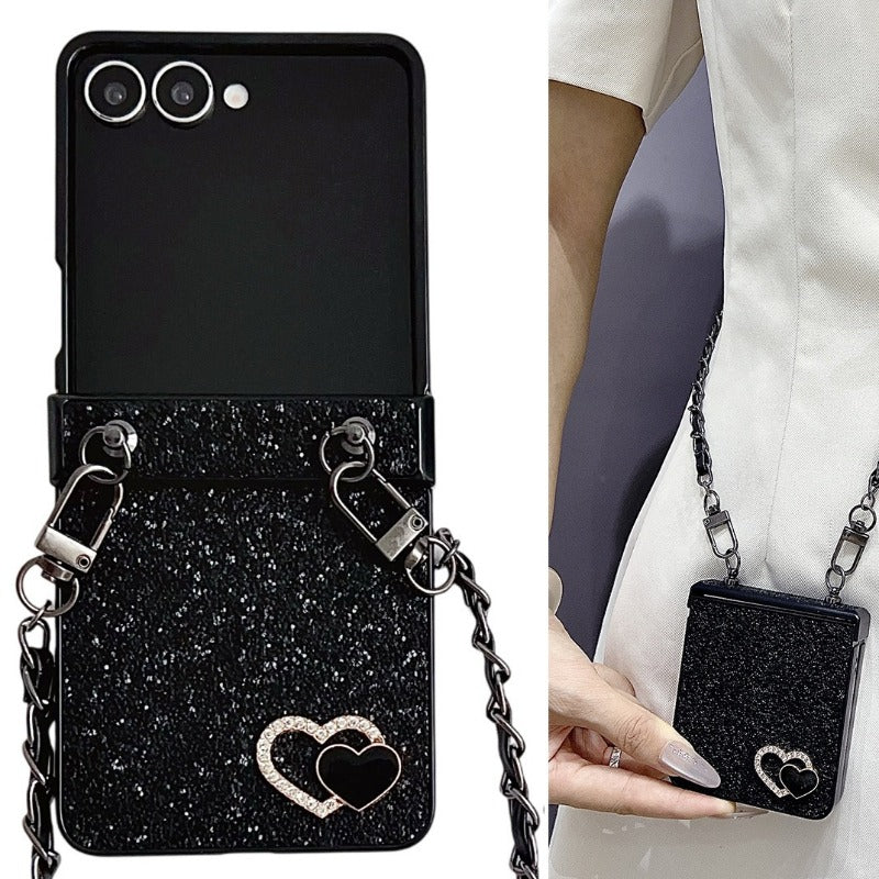 Heart Crossbody Phone Case For Samsung Z Flip 7 6 5 4 3
